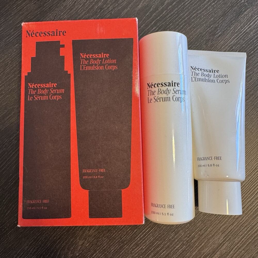 Necessaries Body Lotion 200ml &Body Serum 150ml Gift Set Fragrance Free